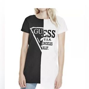 Guess Long Lined Reworked Tee XS NWT